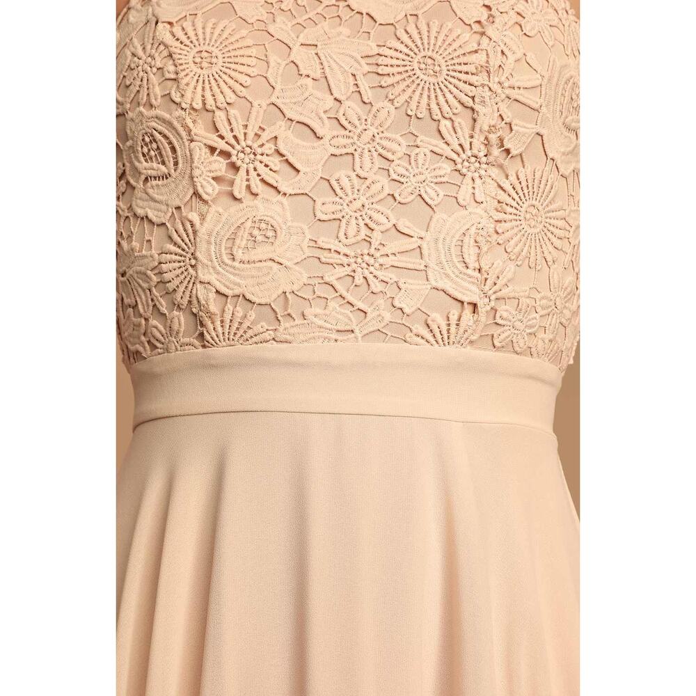 Lulus Picture Perfect Blush Lace Maxi Dress Formal Evening Bridesmaid Small NWT - Picture 5 of 14